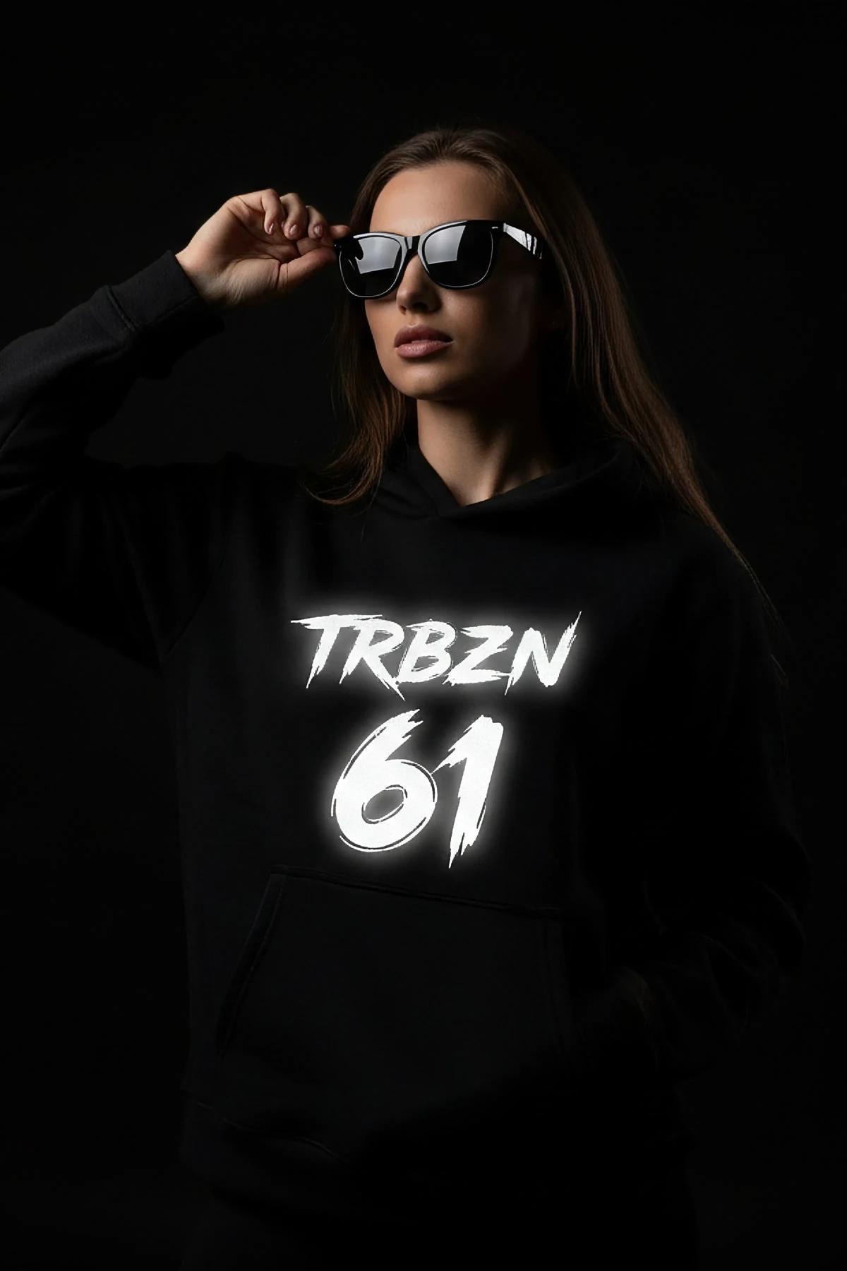 Reflective black hoodie with