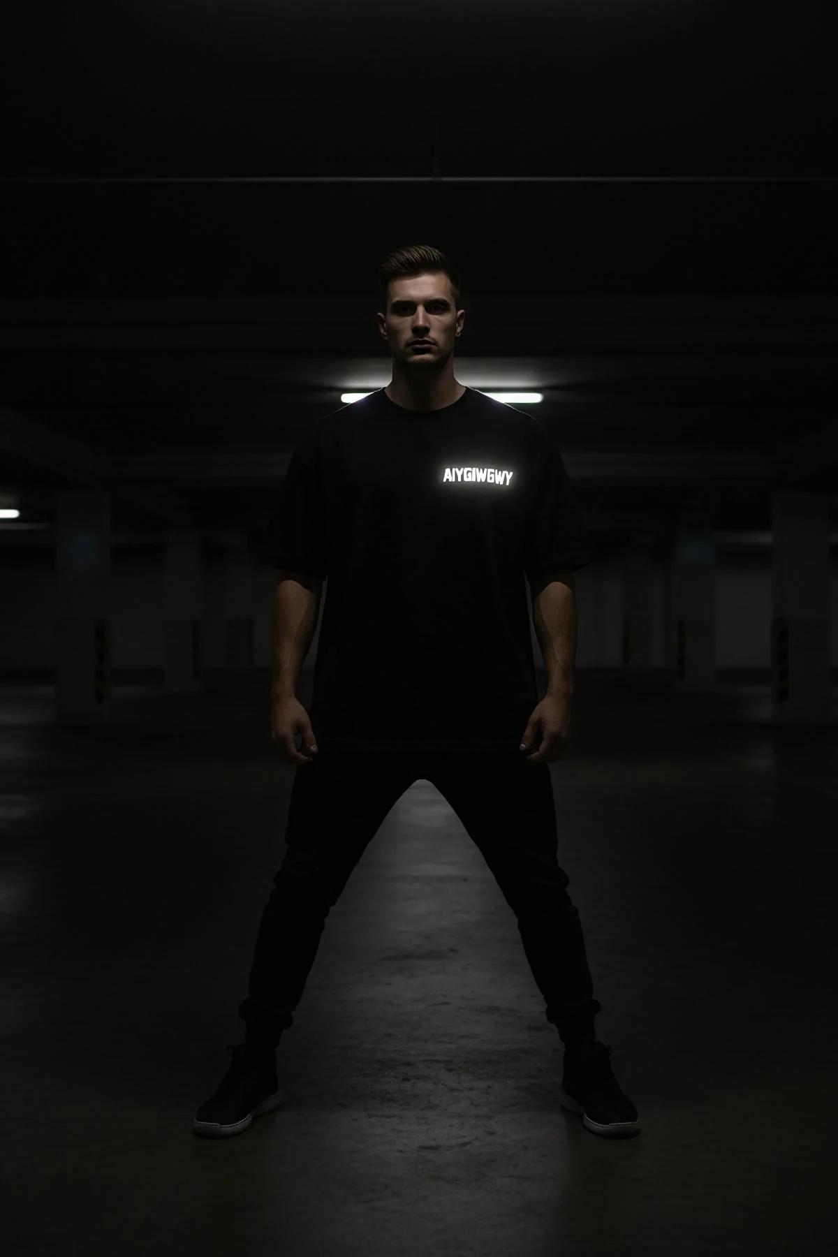 Oversized Reflective Graphic T-Shirt - 6