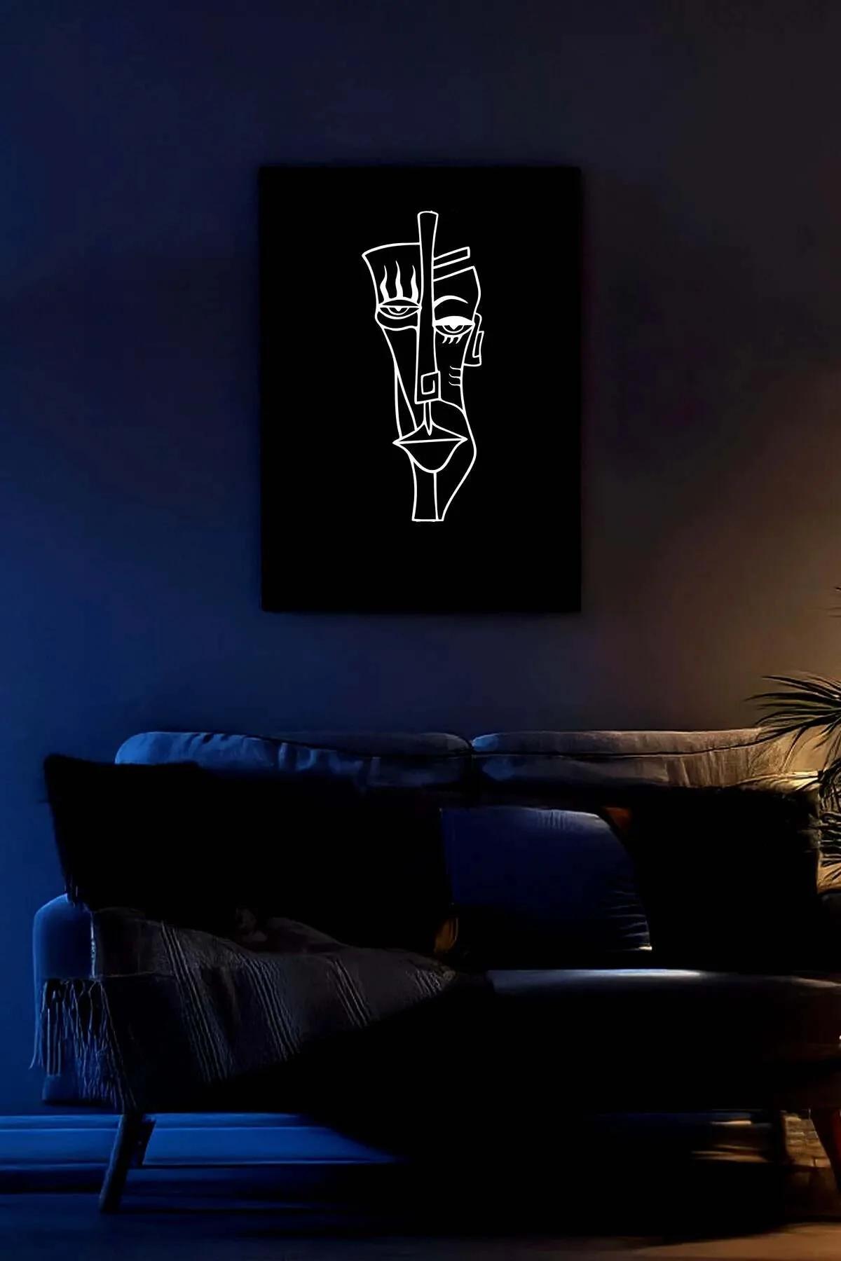 Reflective Abstract Face Art Canvas Print for Modern Decor