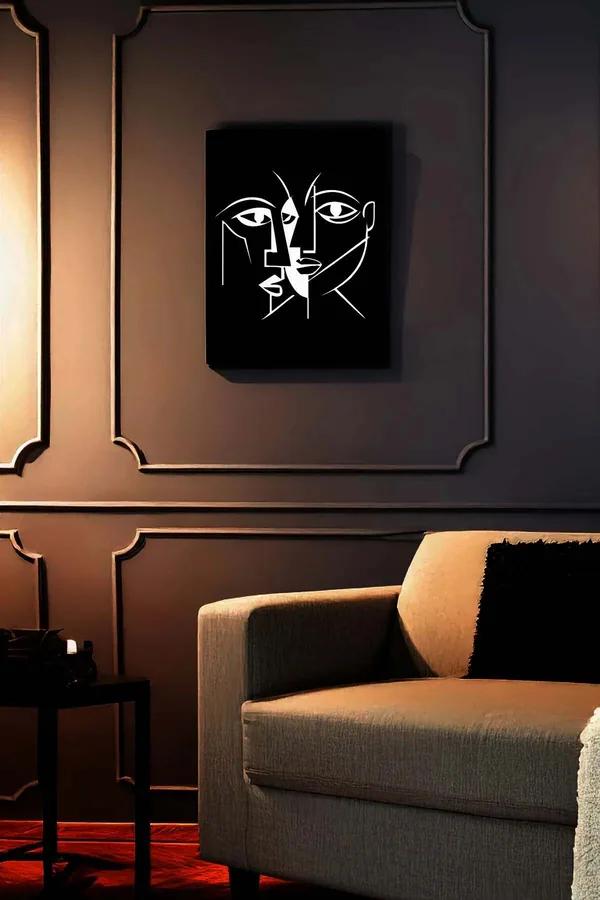 Abstract Cubist Faces Reflective Wall Art
