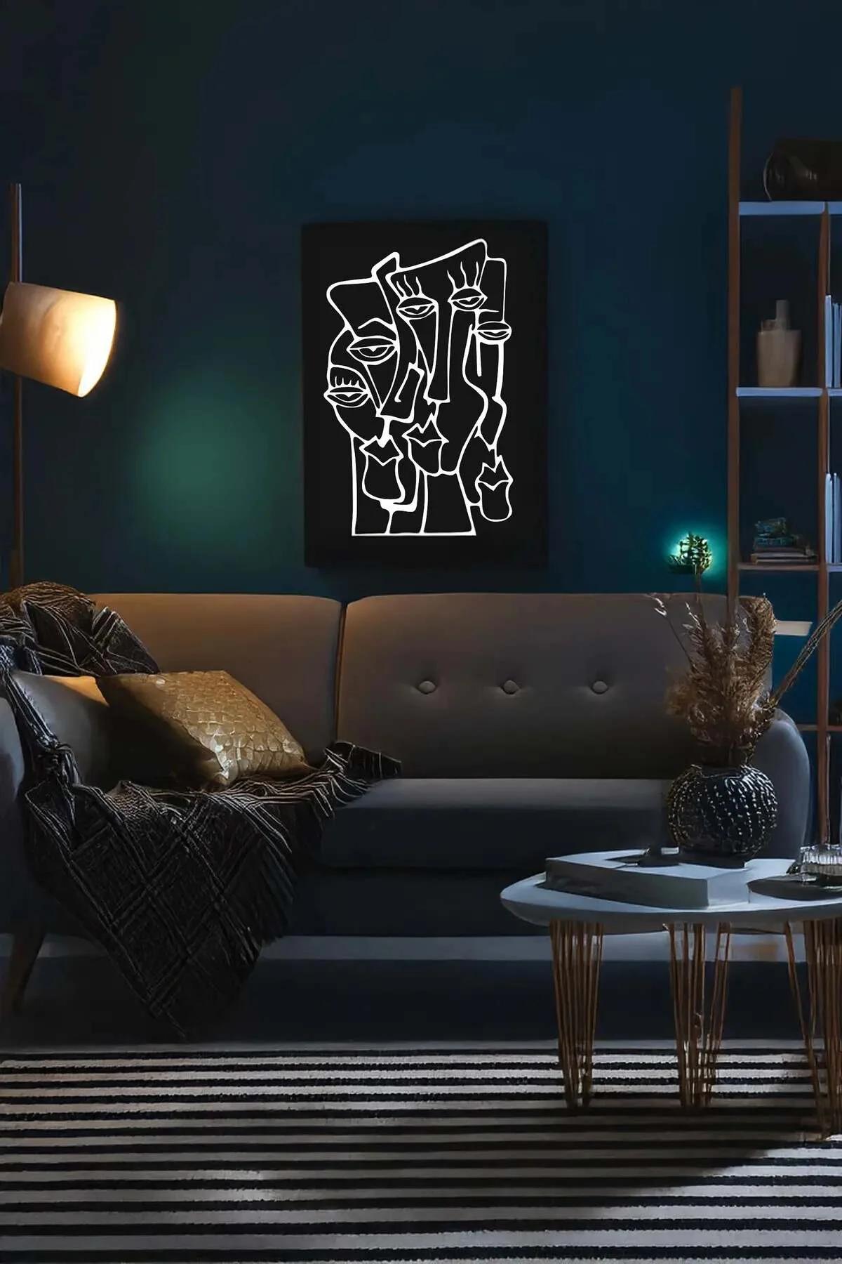 Reflective Abstract Faces Wall Art – Modern Canvas Print