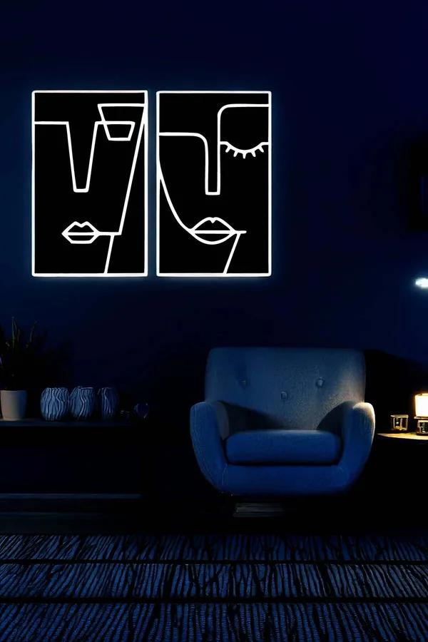 Abstract Line Art Face Duo Wall Decor