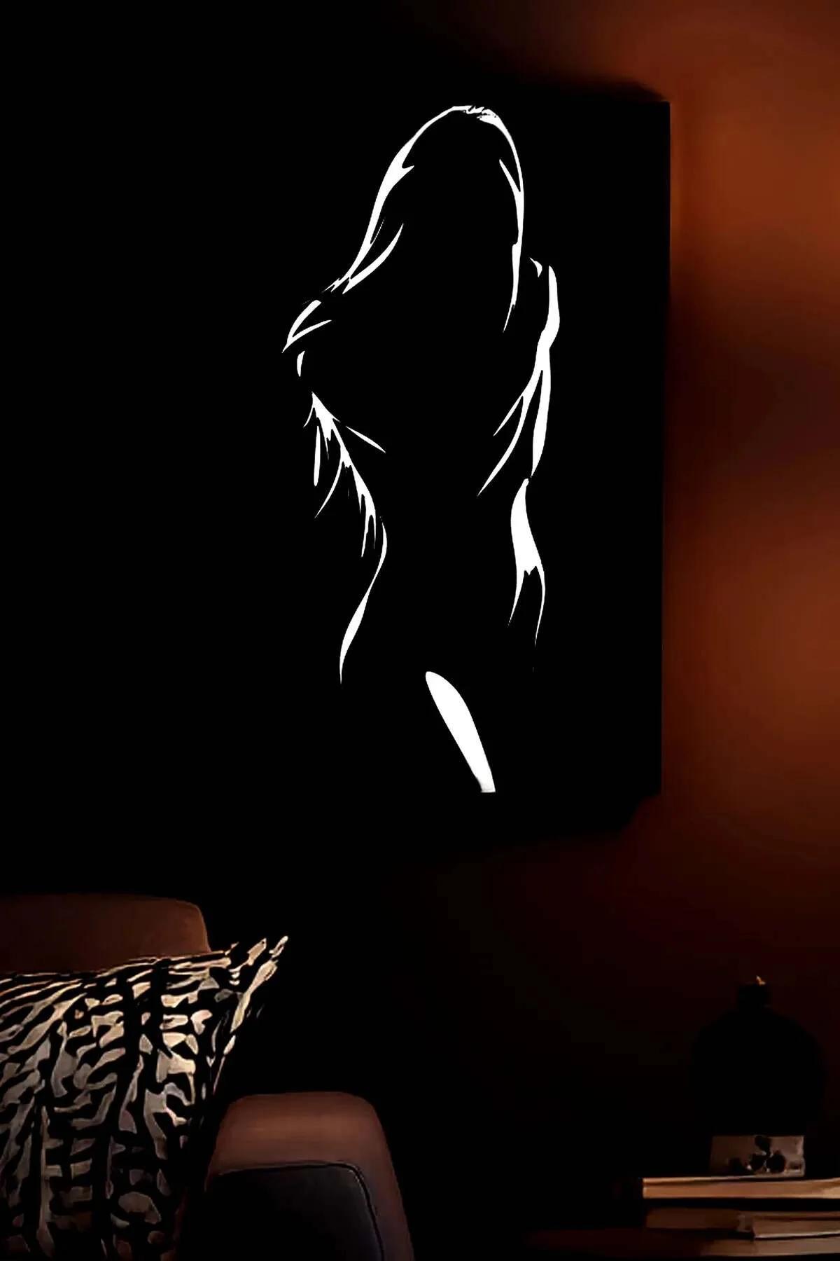 Reflective Female Silhouette Modern Canvas Wall Art
