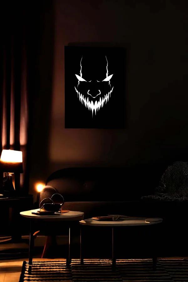 Reflective Monster Face Vegan Leather Wall Art