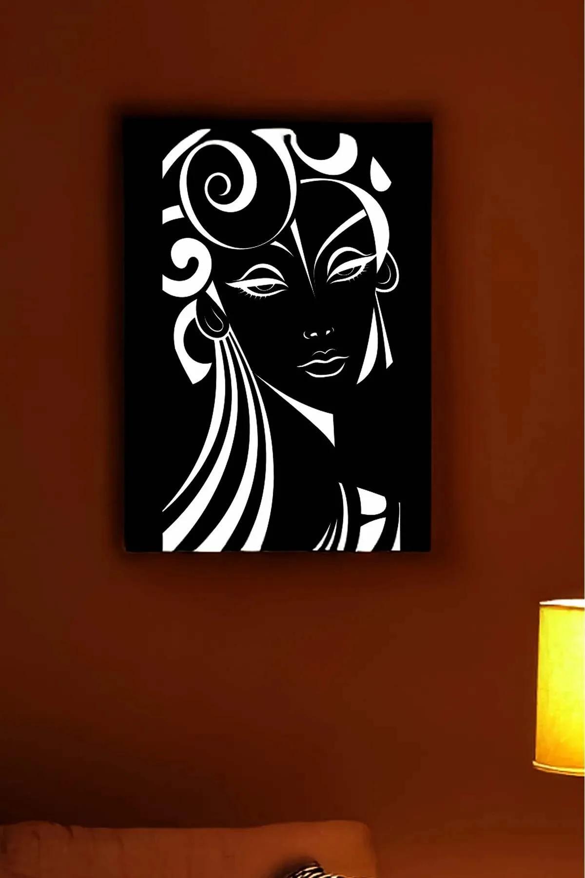 Reflective Modern Wall Art Canvas - Stylized Female Figure