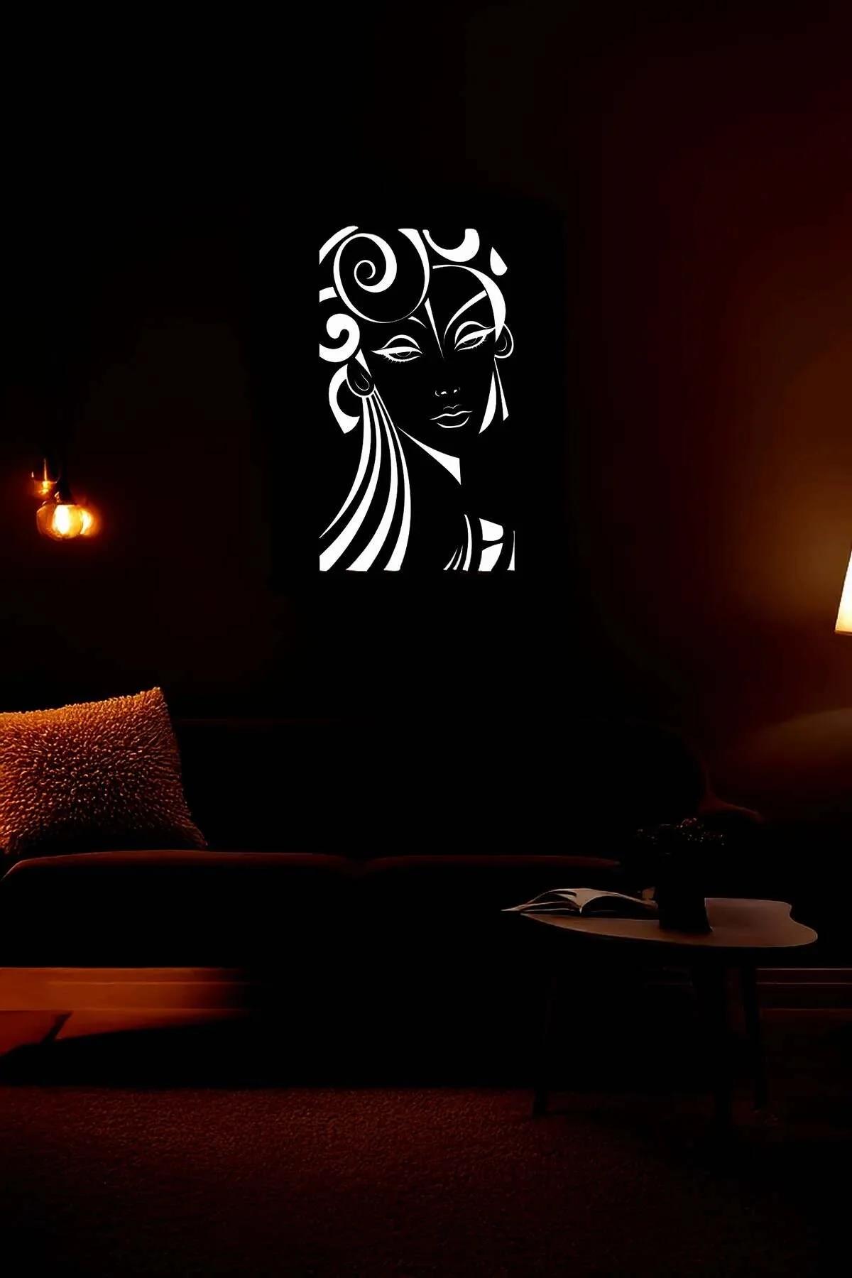 Reflective Modern Wall Art Canvas - Stylized Female Figure