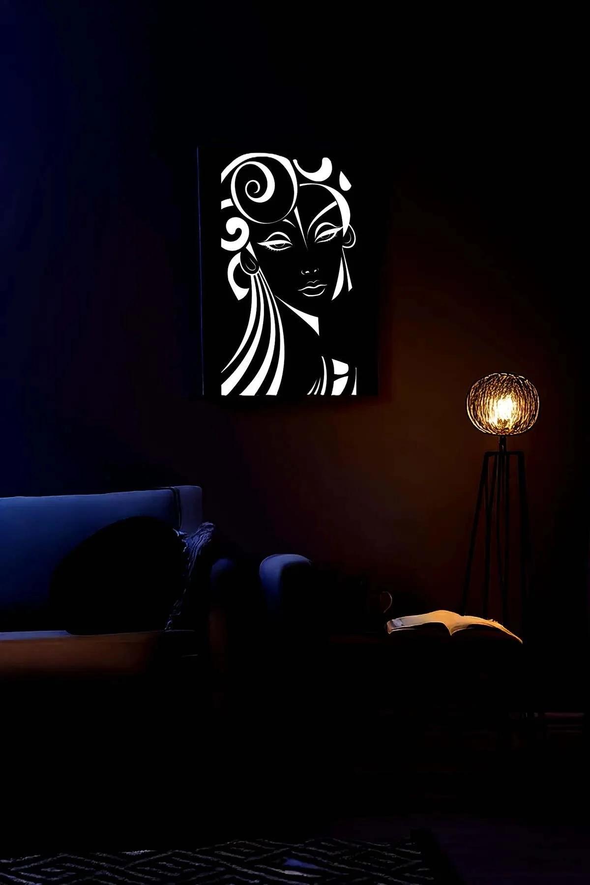Reflective Modern Wall Art Canvas - Stylized Female Figure