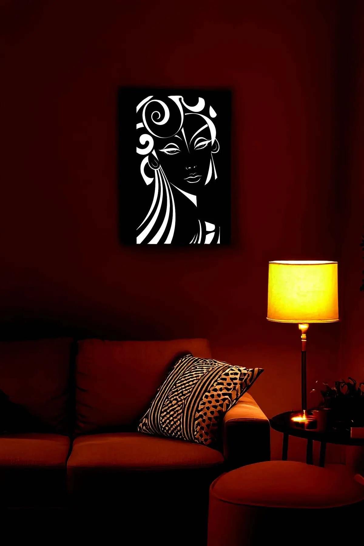Reflective Modern Wall Art Canvas - Stylized Female Figure