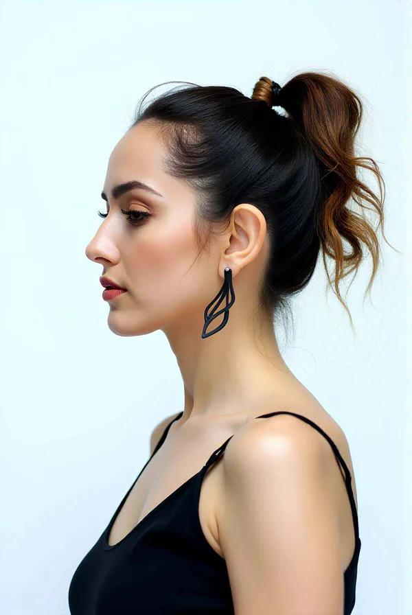 Laser Cut Faux Leather Leaf Dangle Earrings