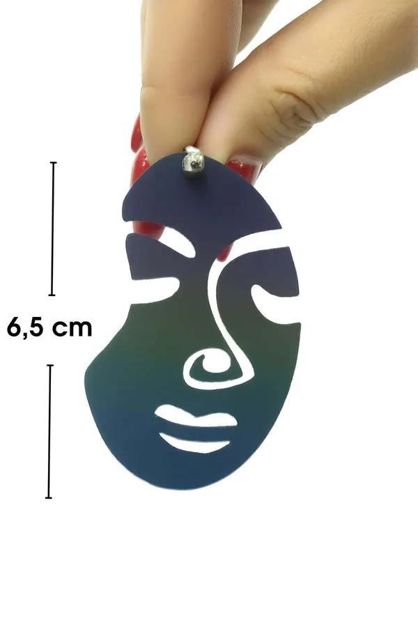 Reflective Abstract Face Drop Earrings