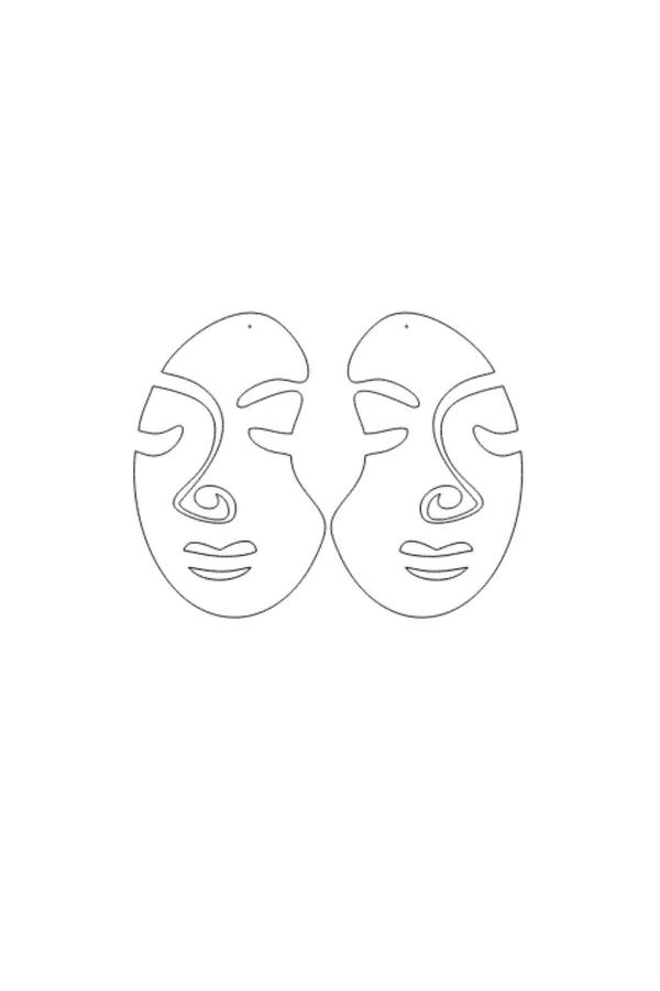 Reflective Abstract Face Drop Earrings