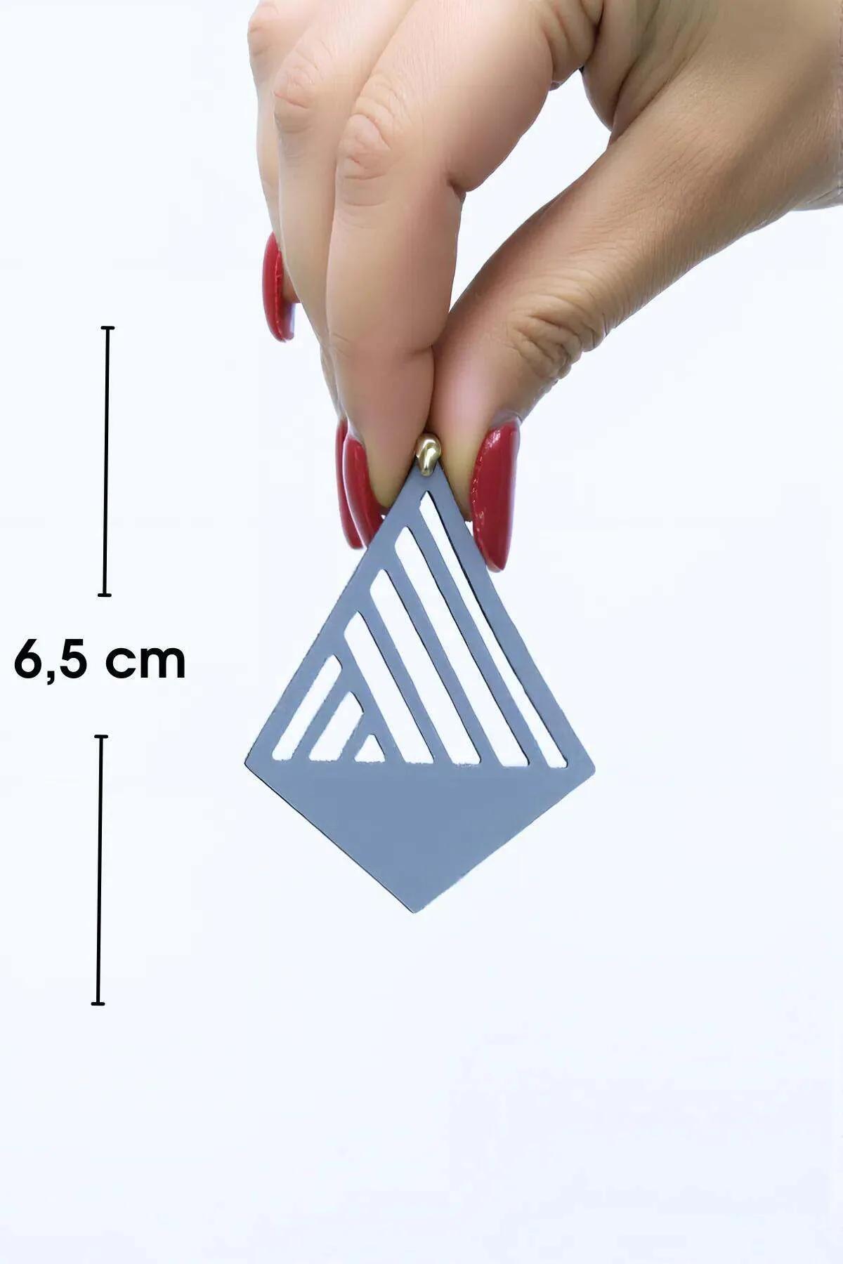 Black Triangle Earrings: Modern Laser Cut Geometric Style