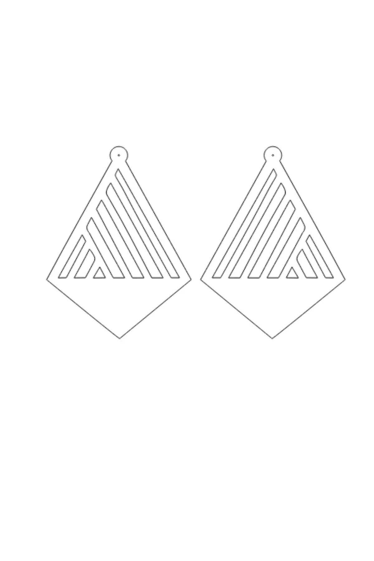Black Triangle Earrings: Modern Laser Cut Geometric Style