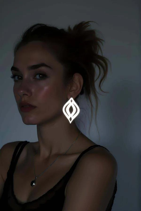 Reflective Laser-Cut Drop Earrings