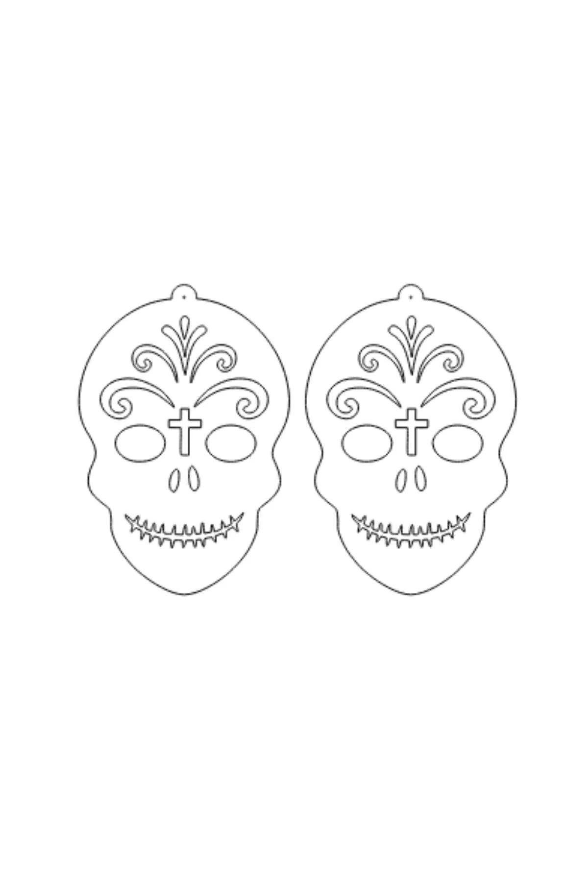 Skull Earrings Black Laser Cut Leather Statement Jewelry