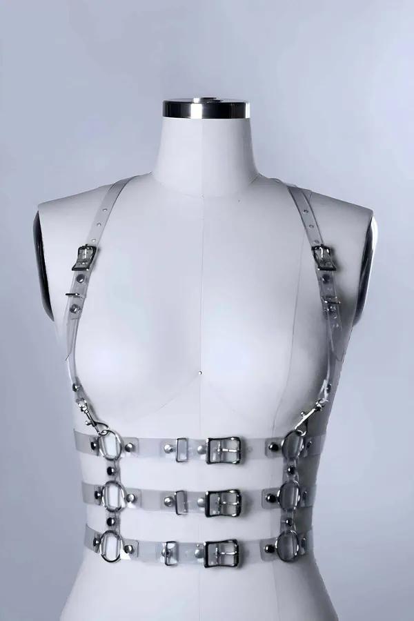 Transparent Body Harness, Adjustable PVC Fashion Straps