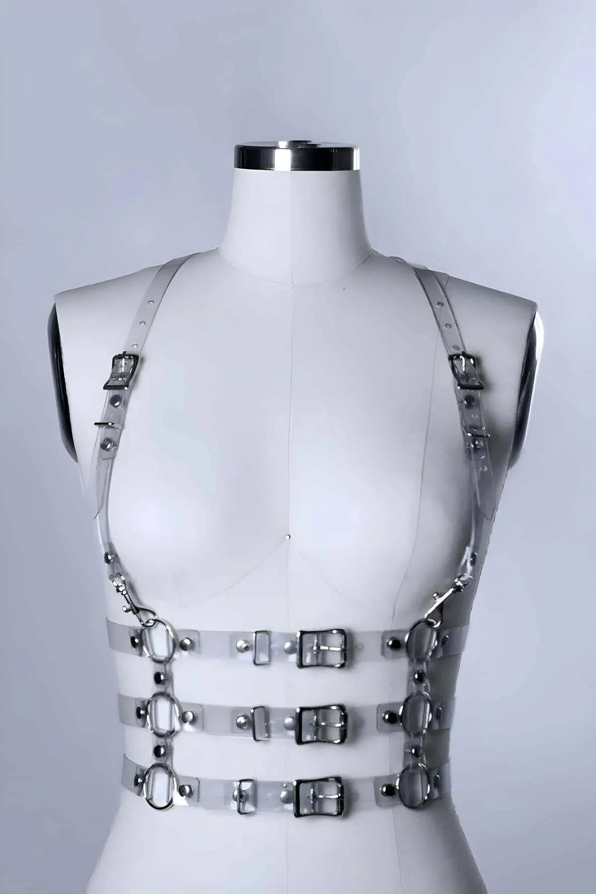 Transparent Body Harness, Adjustable PVC Fashion Straps