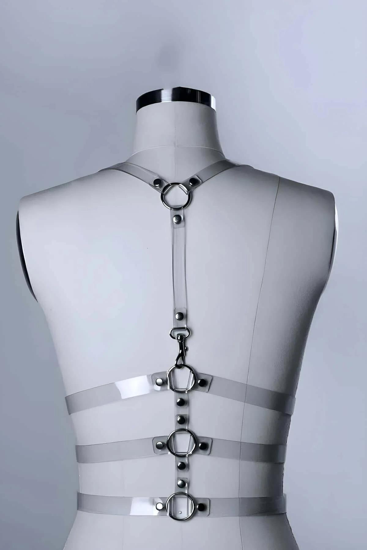 Transparent Body Harness, Adjustable PVC Fashion Straps