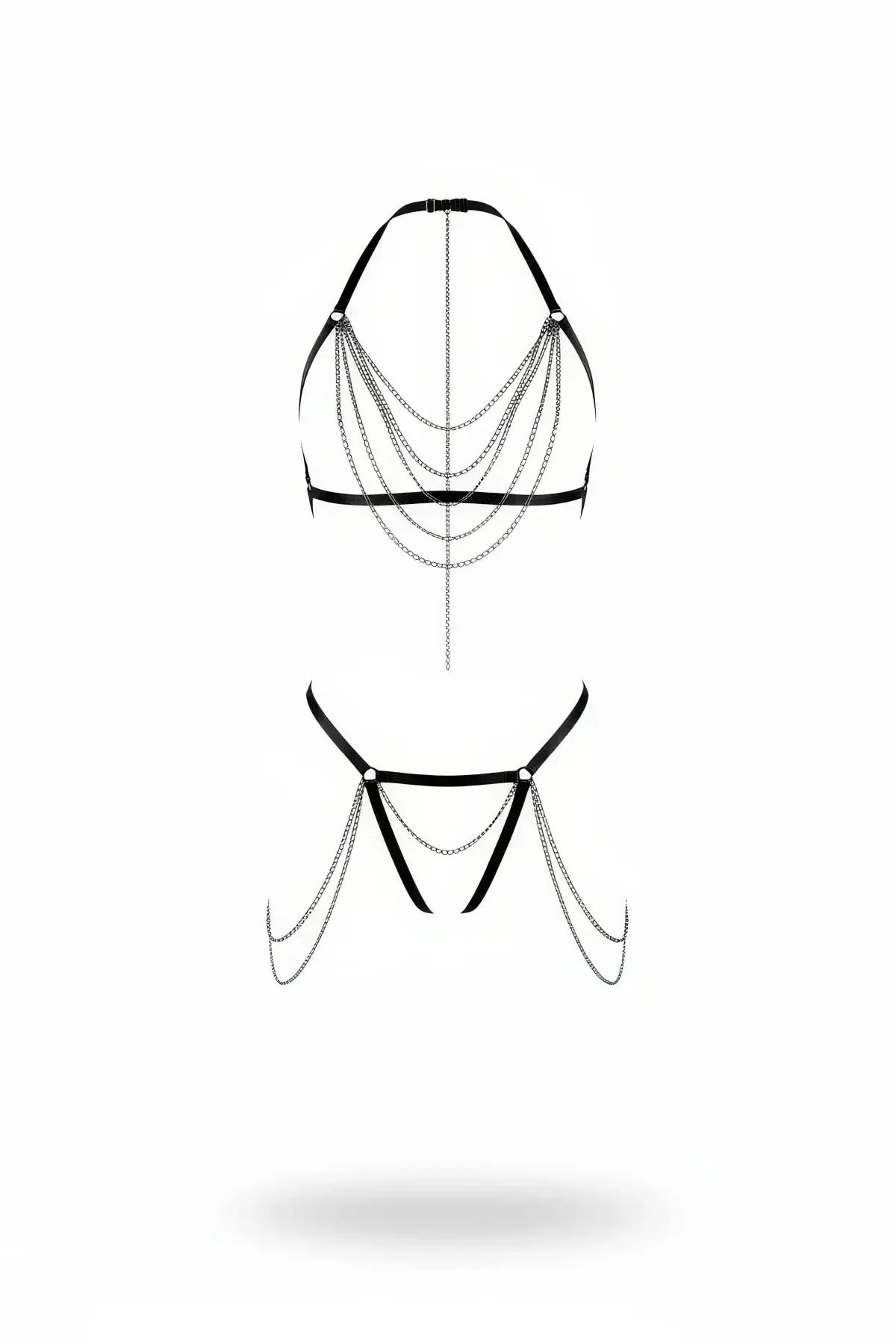 Full Body Harness Set with Cascade Chain Detail