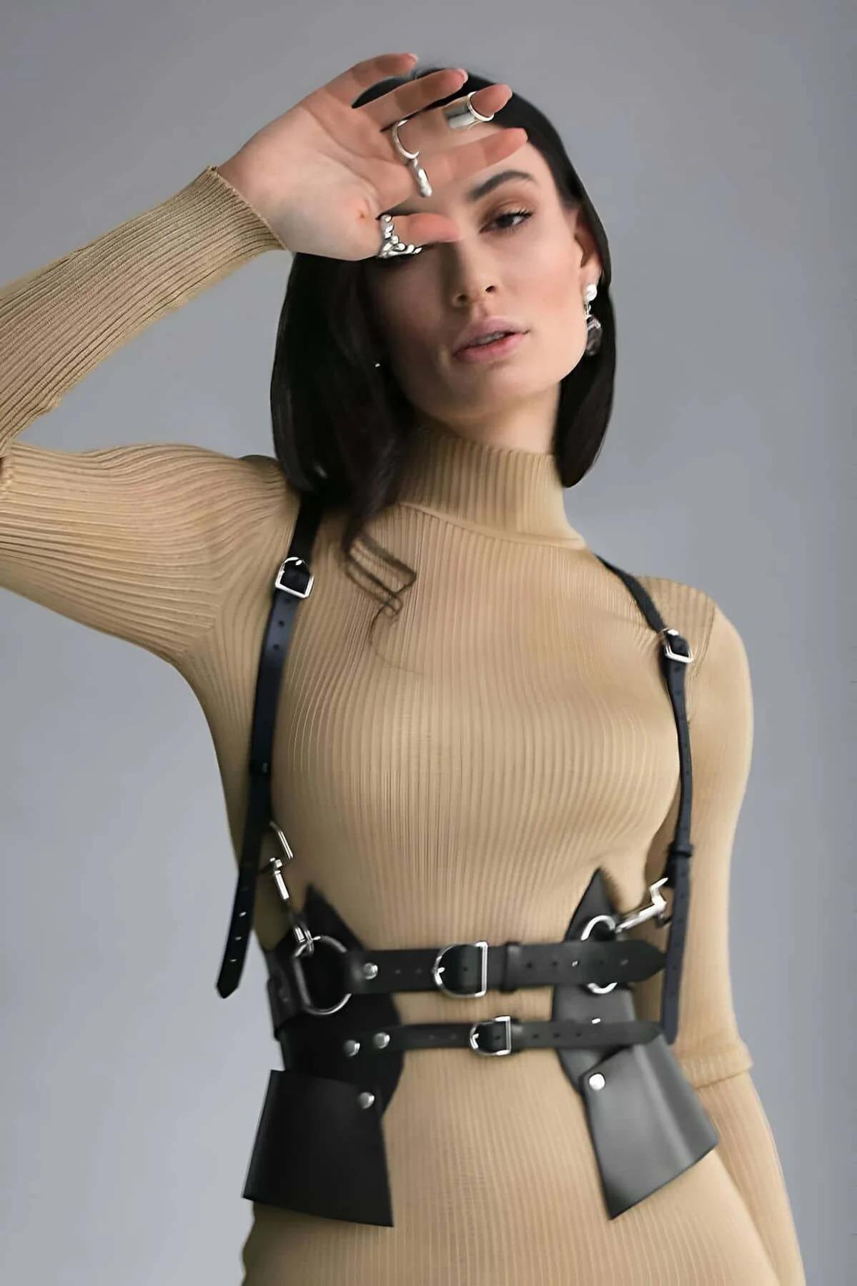 Womens Leather Body Harness Belt – Adjustable Fashion Accessory