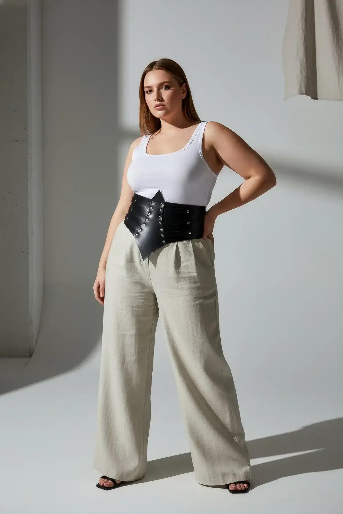 Studded Faux Leather Waist Cincher Bodice Belt