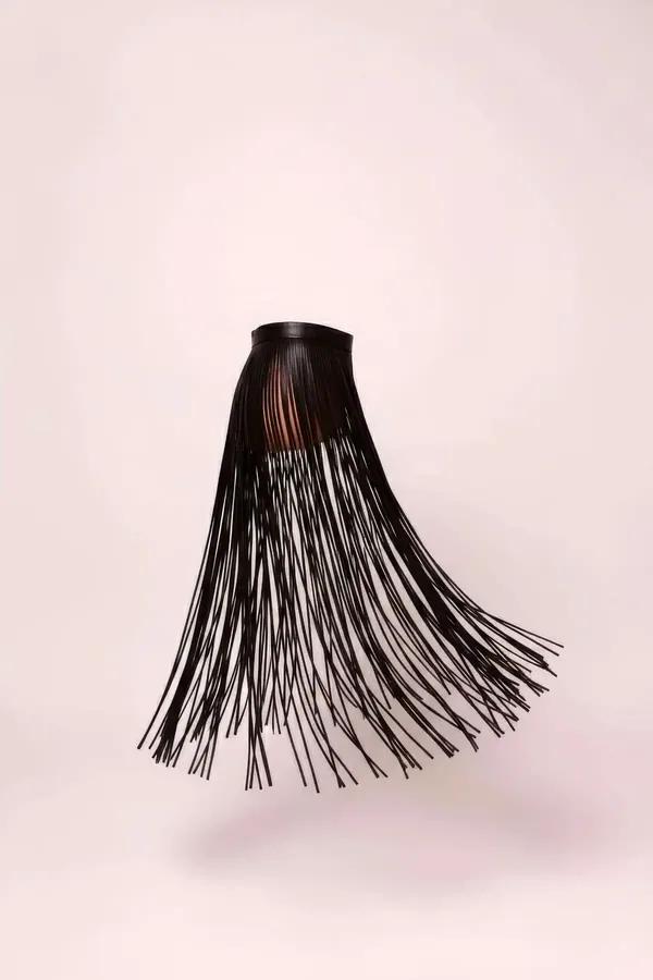 Faux Leather Fringe Waist Skirt for Festival Wear