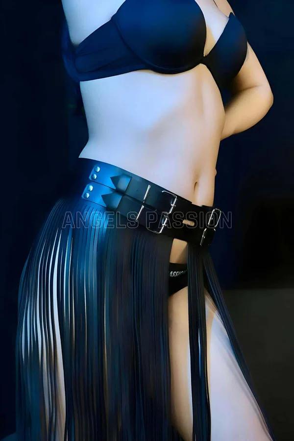 Leather Fringe Skirt Harness – Adjustable Waist Fashion Accessory