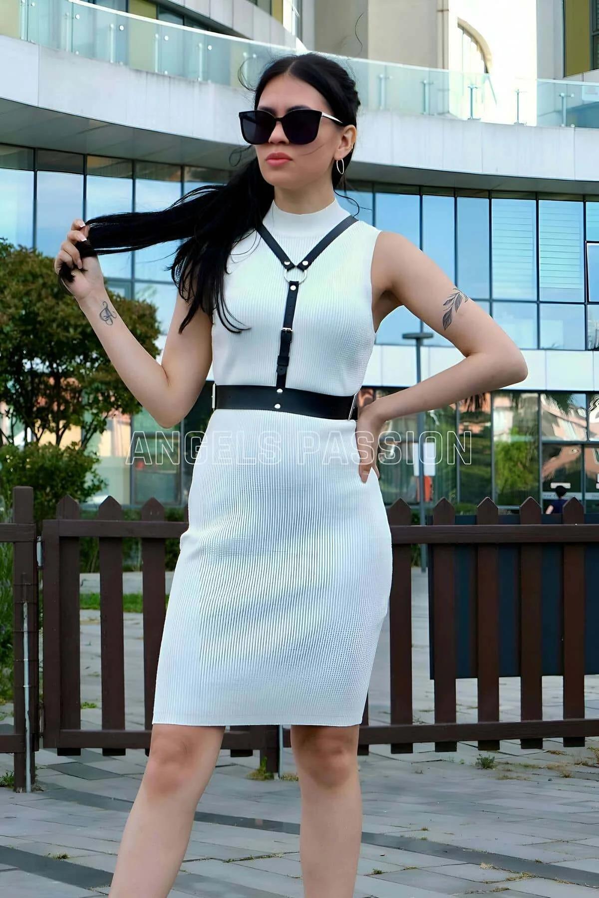 Women's Leather Harness Belt - Adjustable Fashion Body Accessory