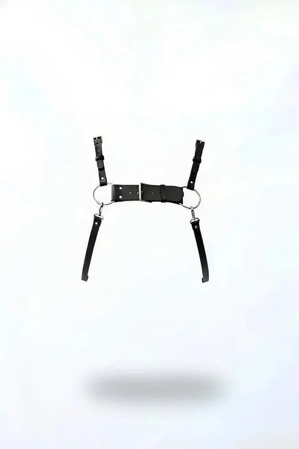 O-Ring Faux Leather Underbust Harness with Buckle Straps