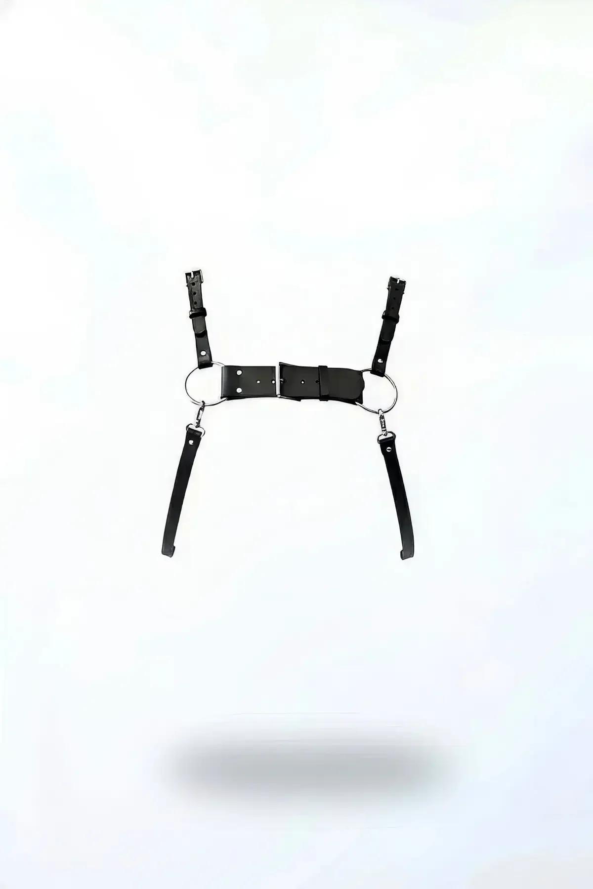 O-Ring Faux Leather Underbust Harness with Buckle Straps