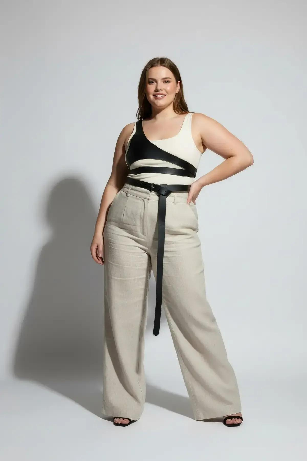 Asymmetric Faux Leather Body Harness with Dangling Belt