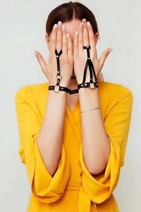 Leather Hand Harness Fingerless Adjustable Accessory