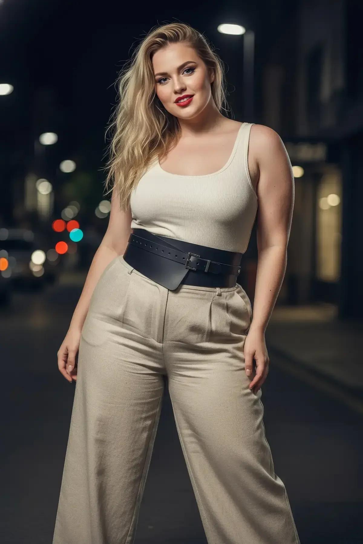 Wide Waist Corset Belt with Adjustable Buckle