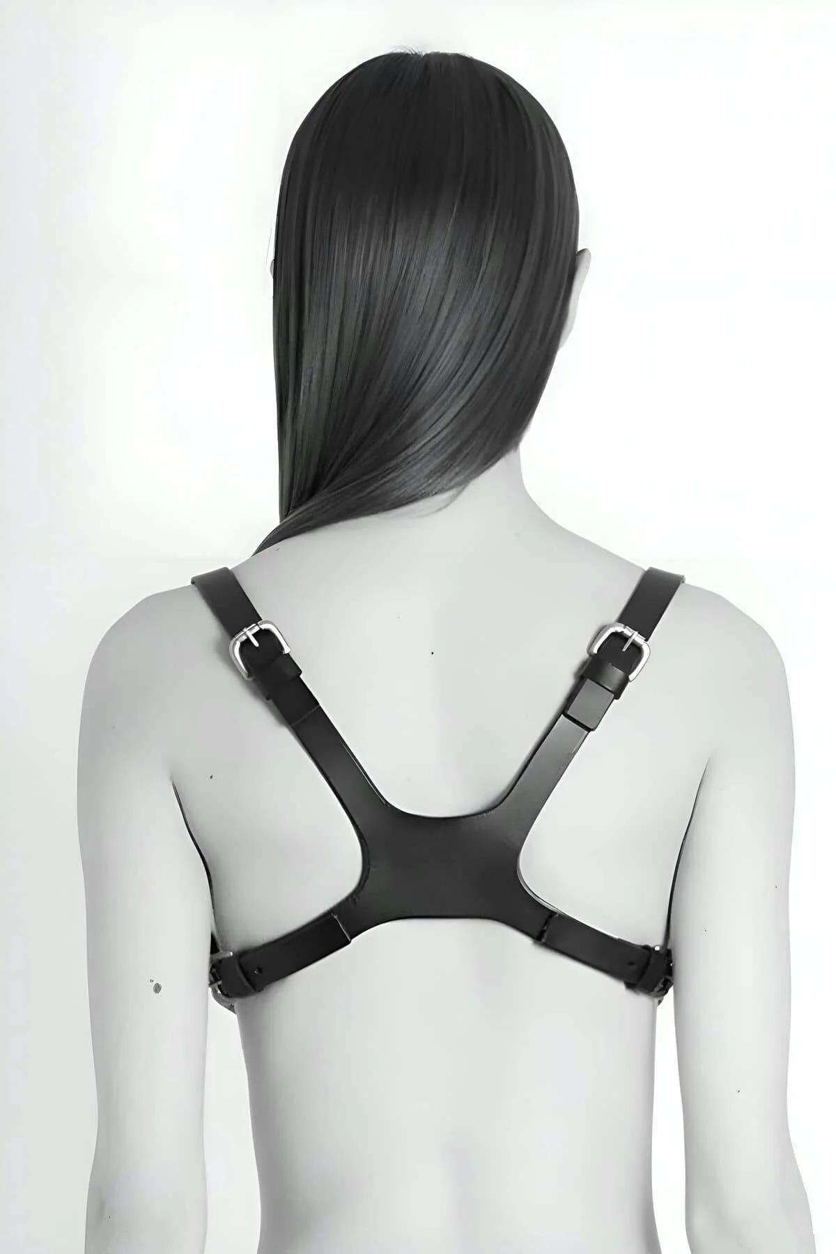 Skull Body Harness - Edgy Leather Chest Fashion Accessory