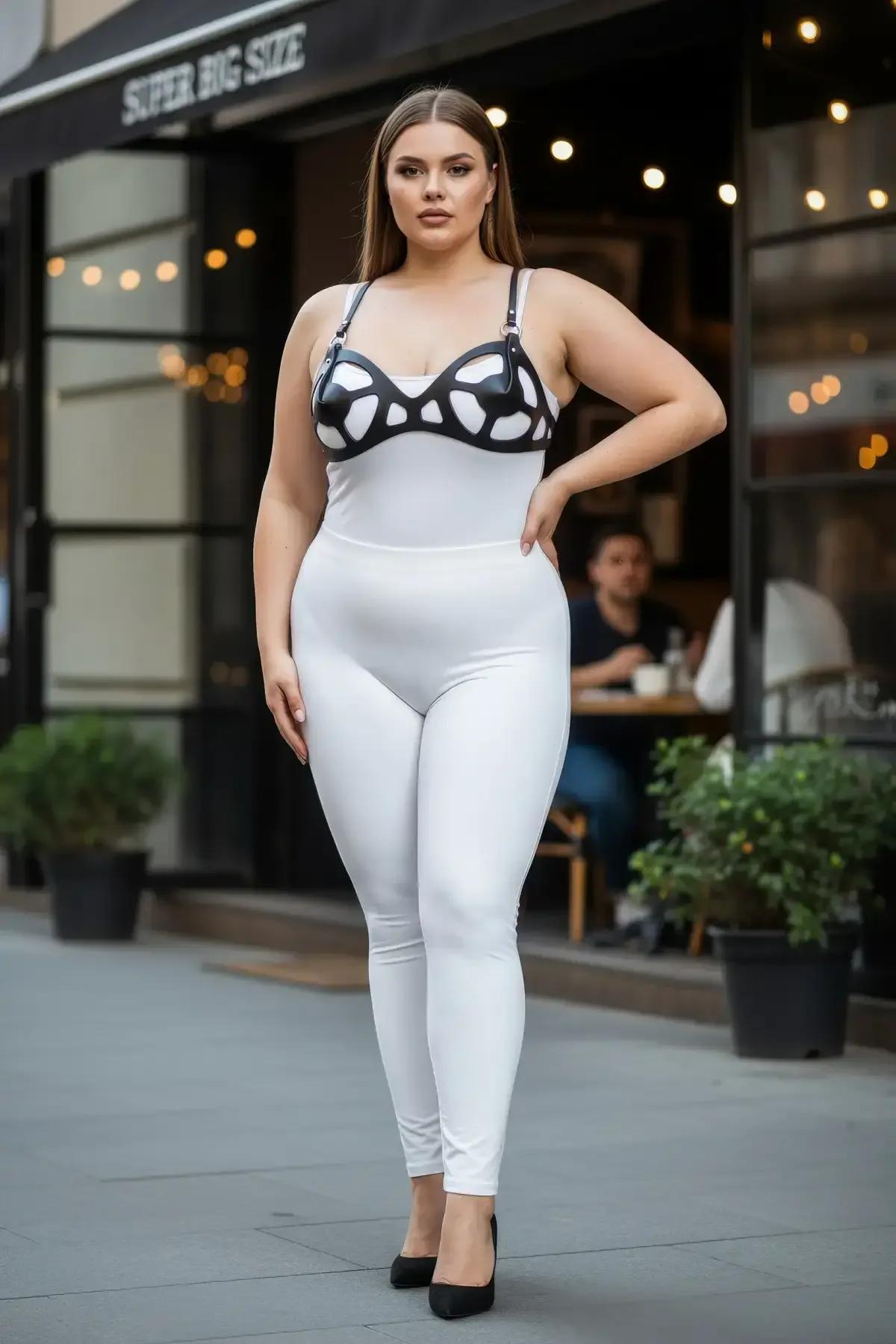 Black Faux Leather Cage Bra Harness