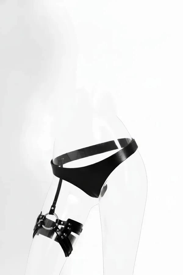 Single Leg Garter Harness with O-Ring & Thong