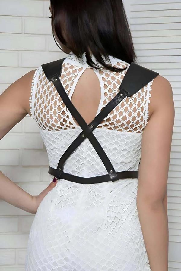 Chest Harness for Women – Adjustable Leather Body Style