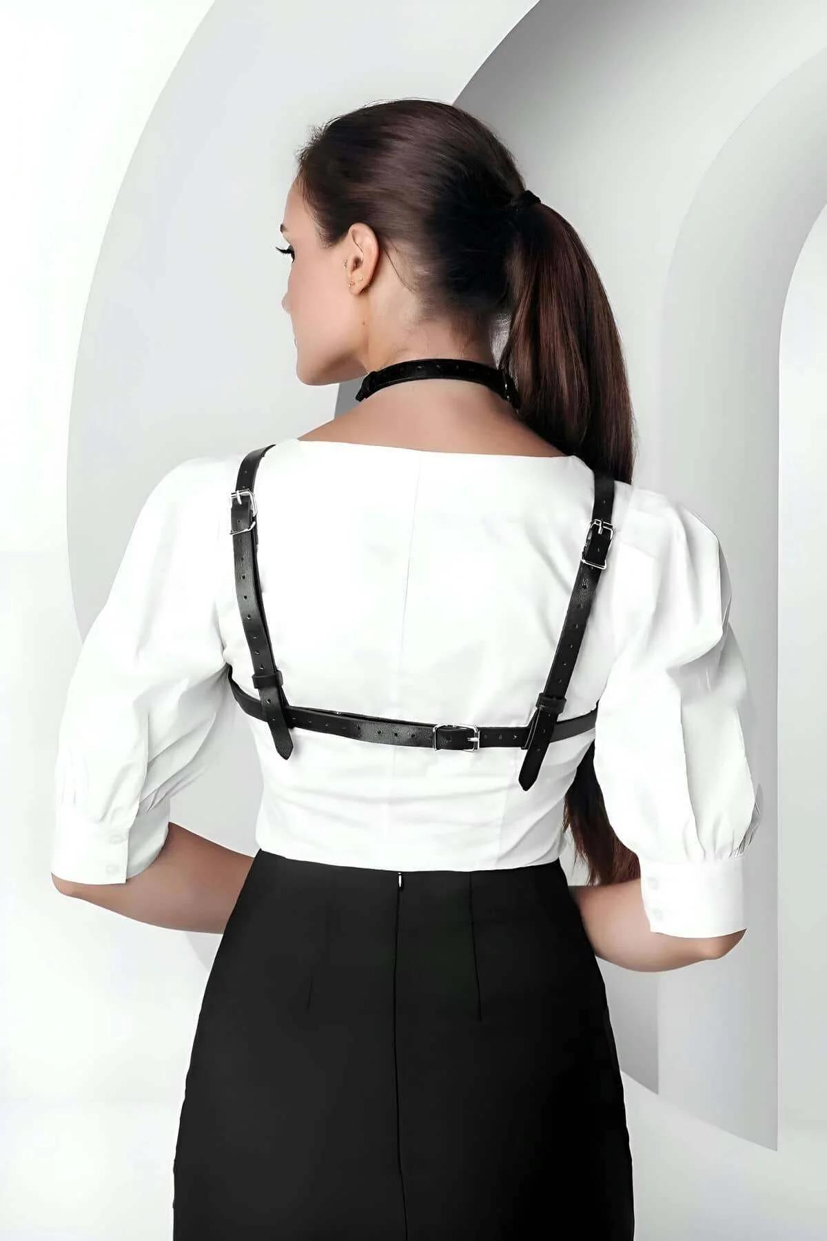 Fashion Chest Harness Adjustable Faux Leather Body Accessory