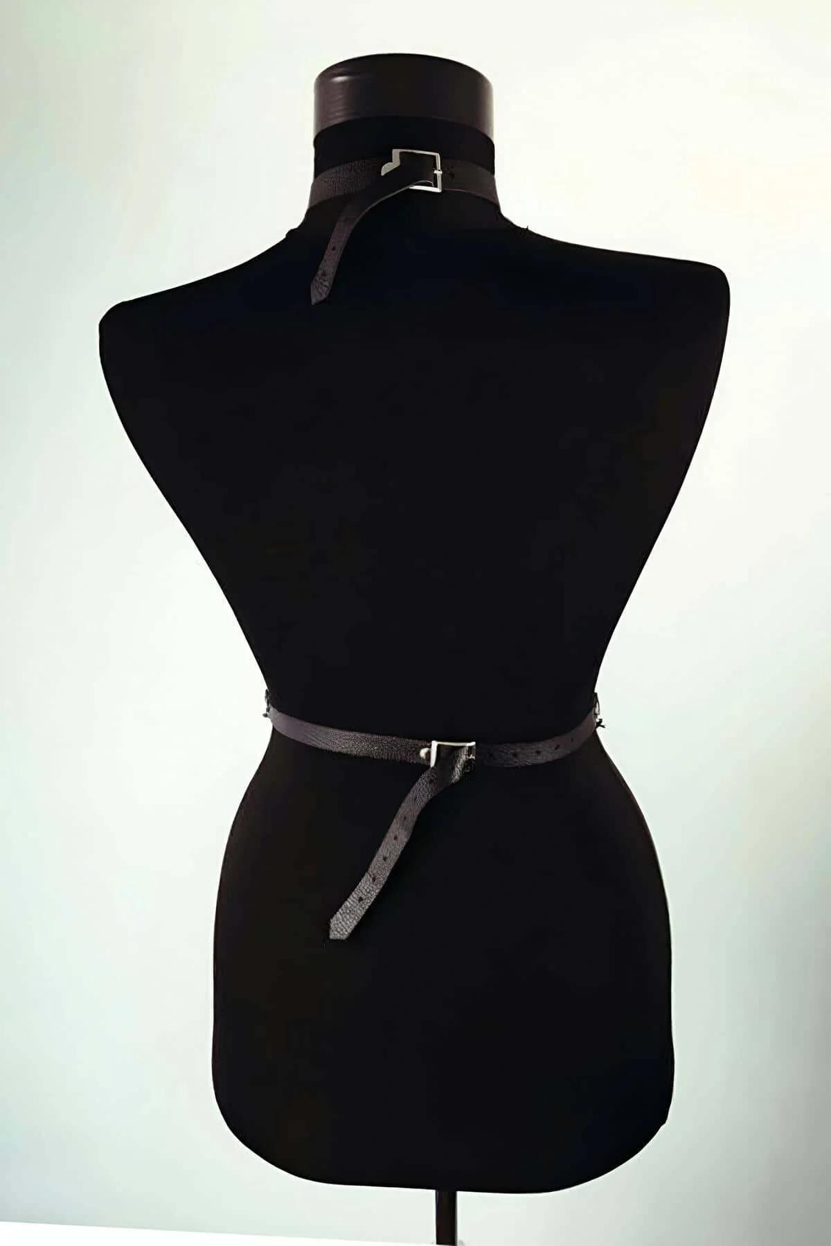 Leather Body Harness with Chains - Adjustable Fashion