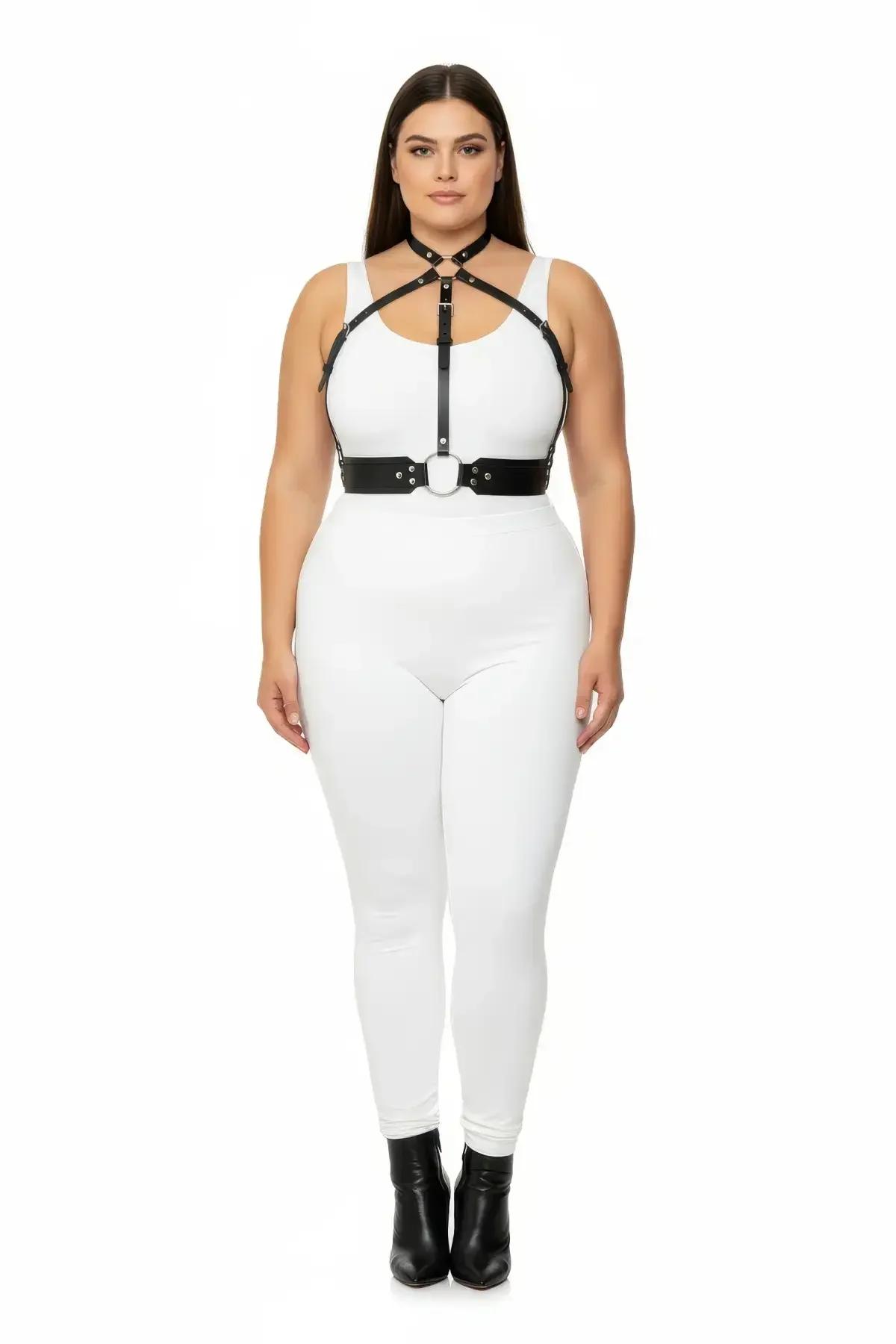 Strappy Harness Chest Piece With Adjustable O-Ring Closure