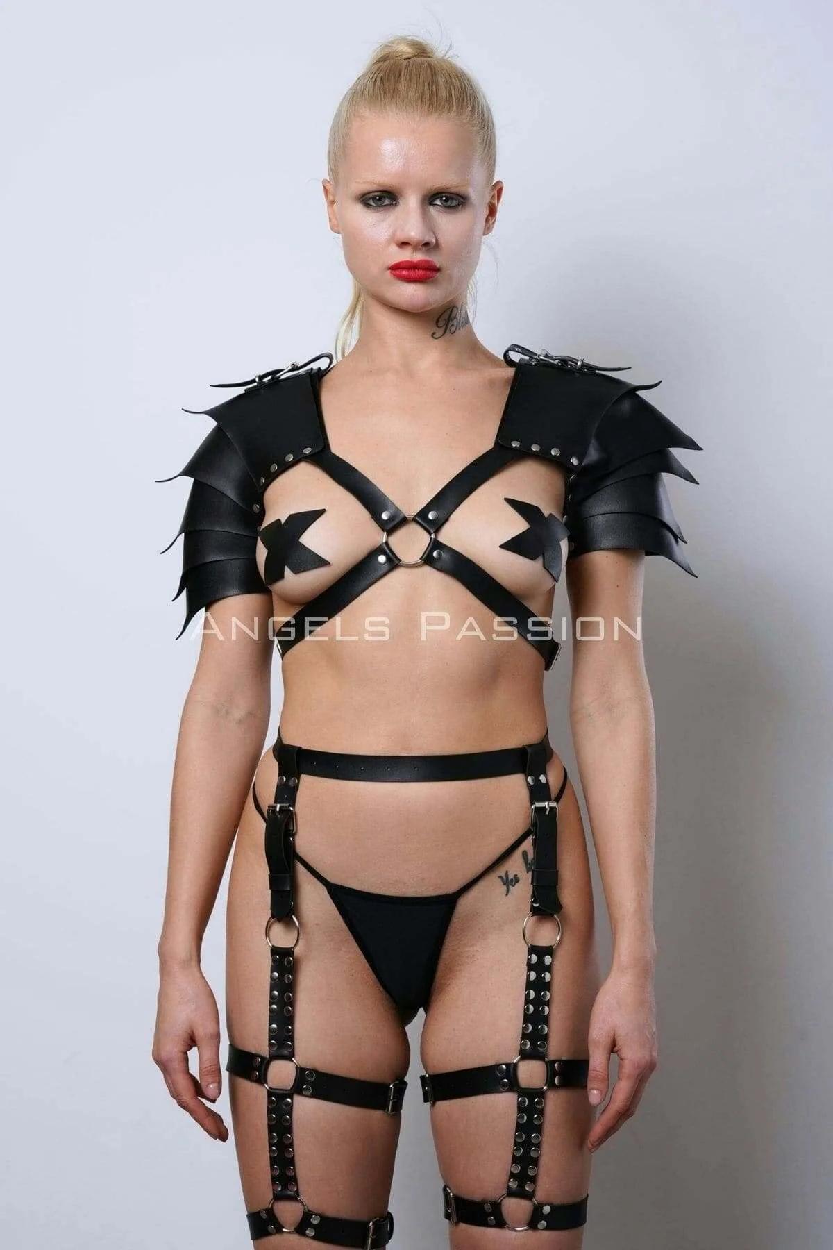 Women's Leather Harness Warrior Costume Set Adjustable