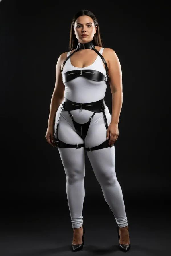 Full Body Harness with Neck Collar & Garter Straps