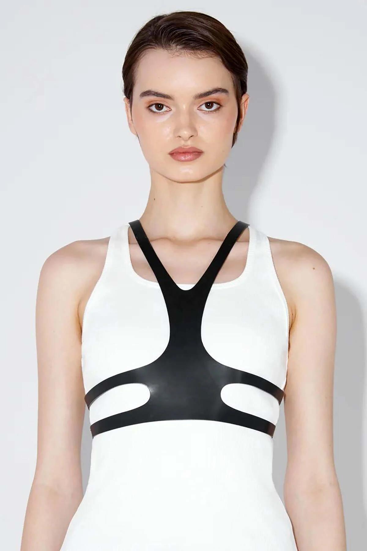 Women's Fashion Chest Harness - Modern Leather Style