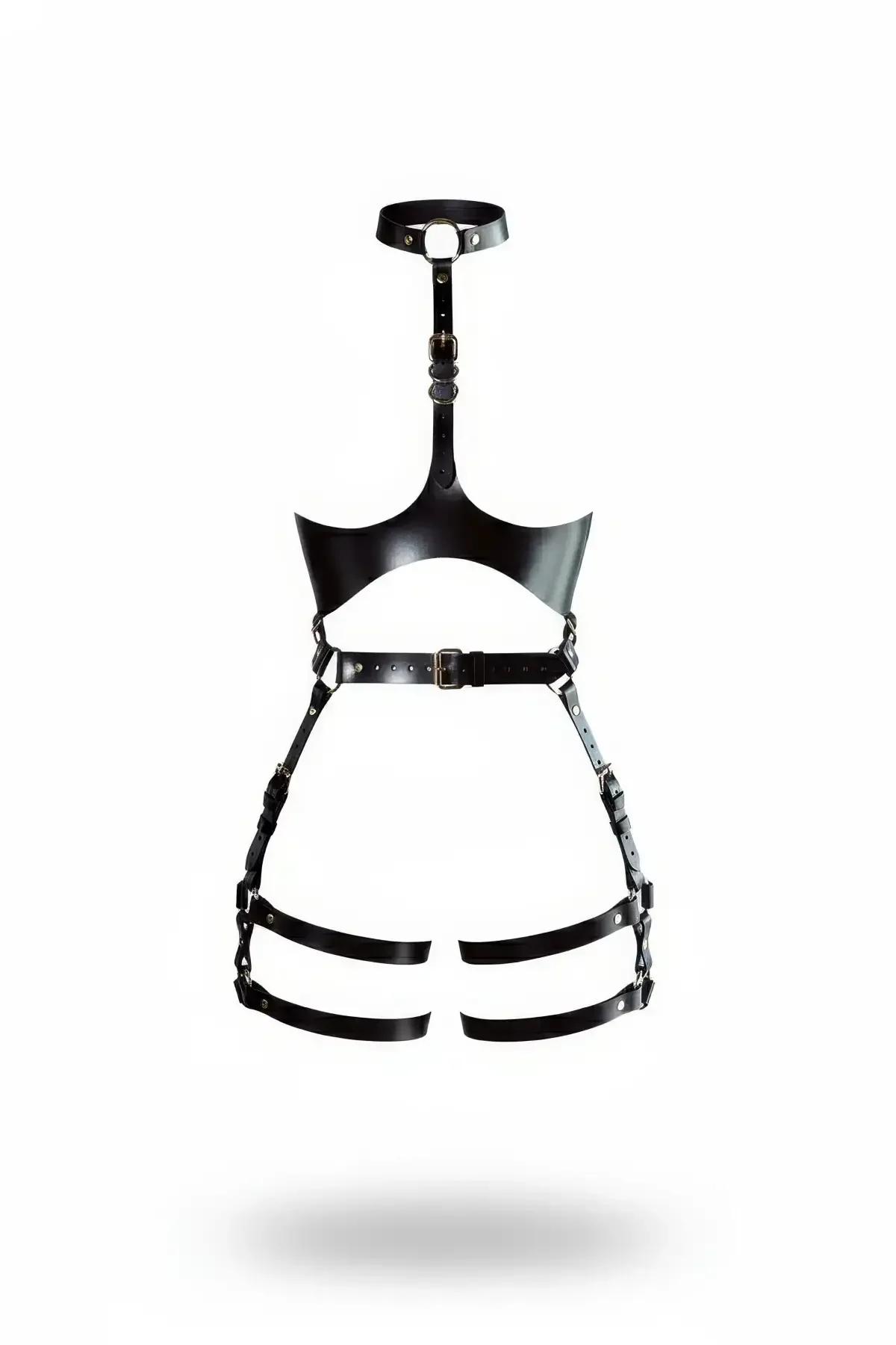 Halter Neck Underbust Harness with Thigh Garters