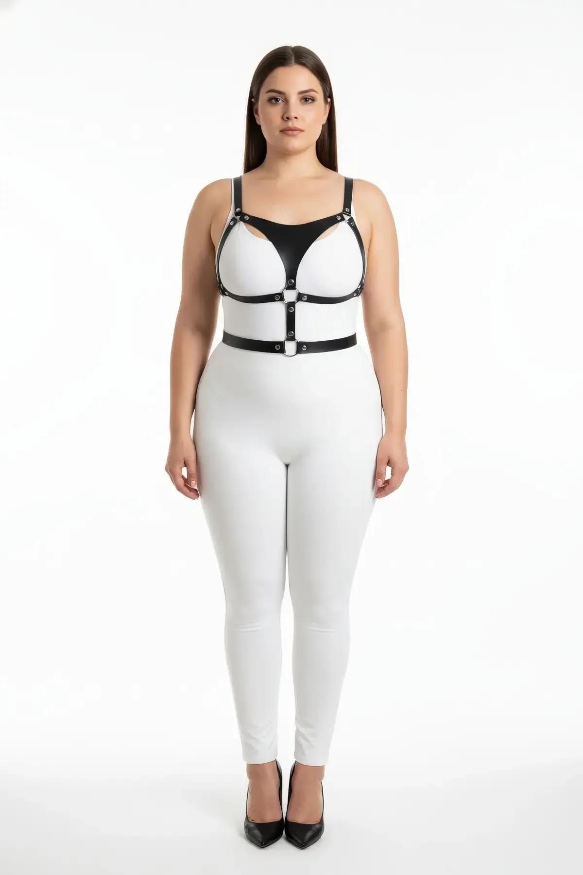 Black Faux Leather Strappy Body Harness