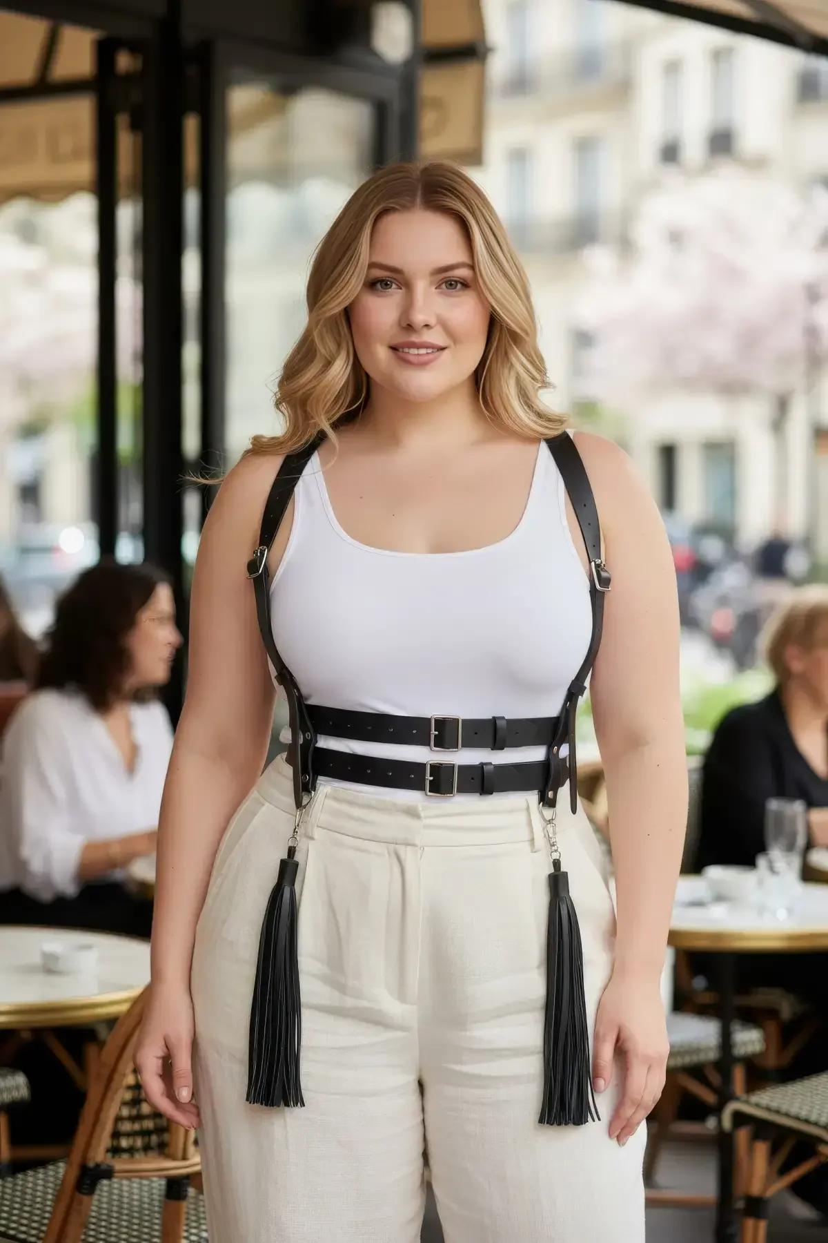 Body Harness with Double Buckle Waist & Tassels