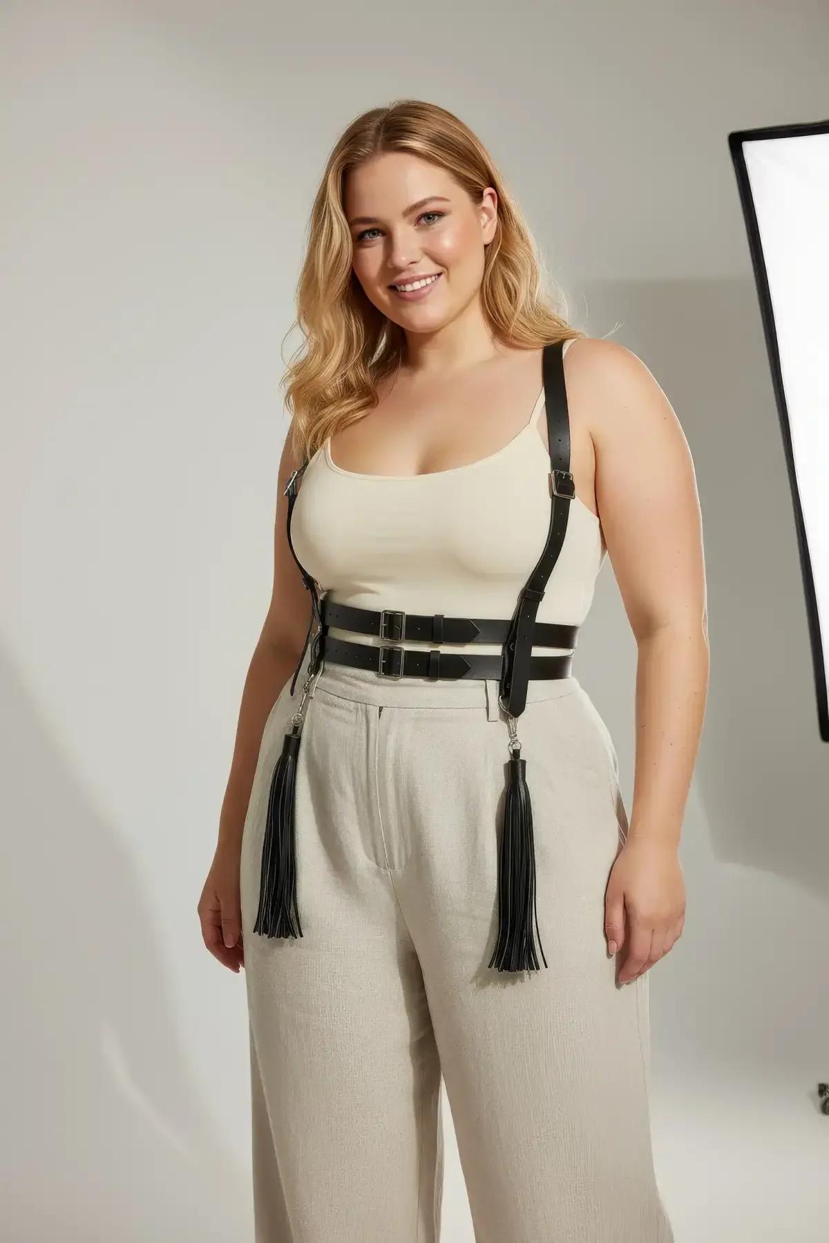 Body Harness with Double Buckle Waist & Tassels