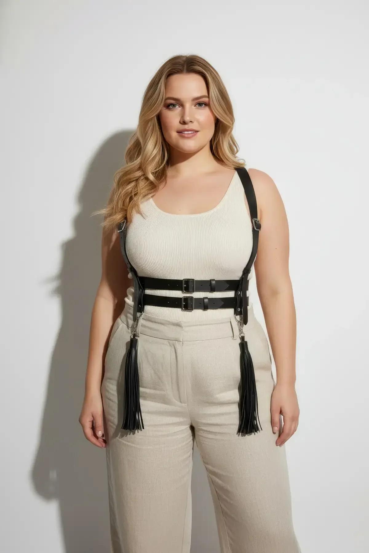 Body Harness with Double Buckle Waist & Tassels