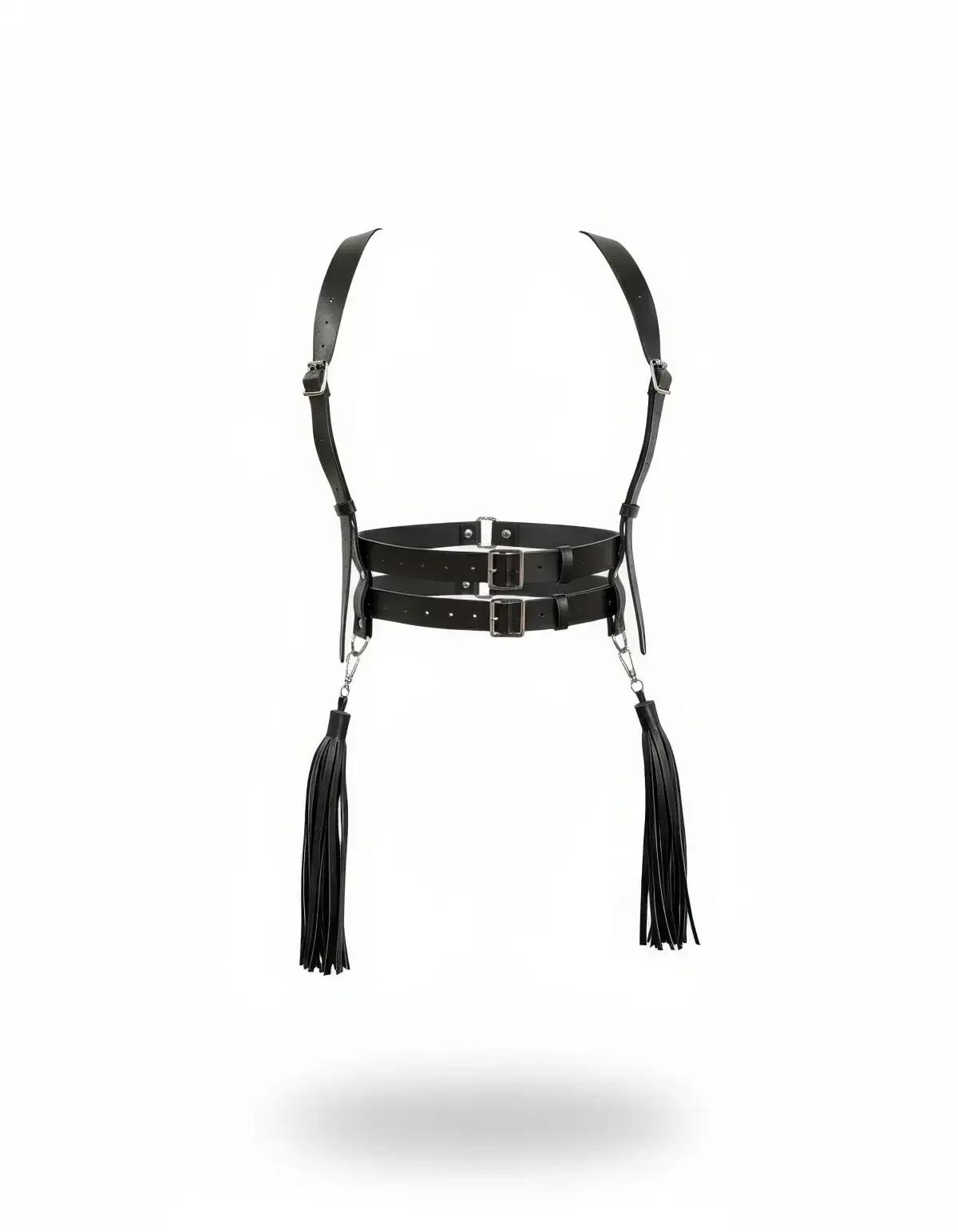Double Buckle Waist Harness with Detachable Tassels