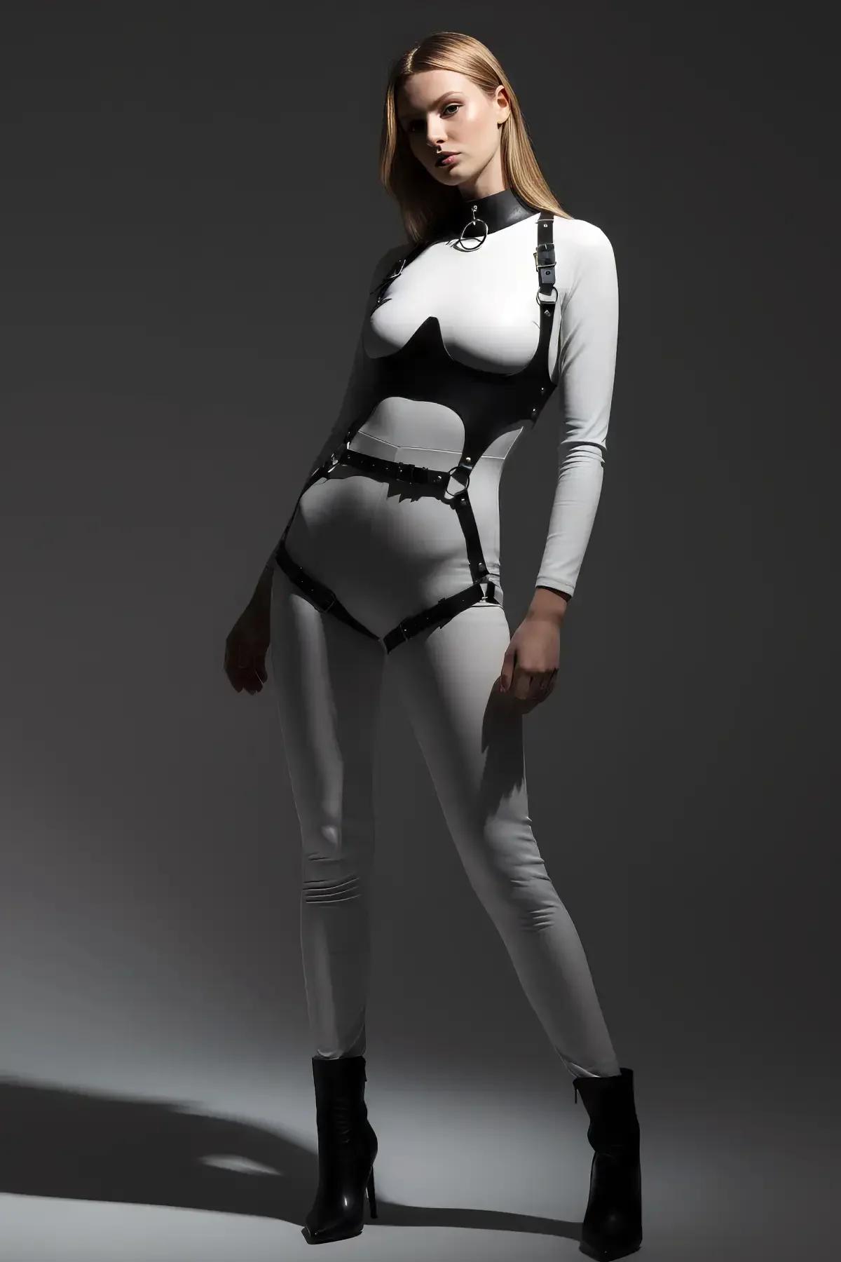 Full Body Harness with Strappy Corset Detail